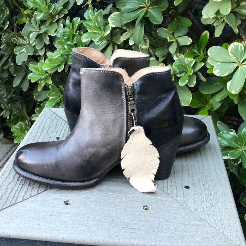 Bed|Stu Rustic yell boots two tone black grey 8.5
